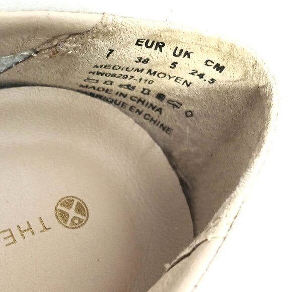 Hush Puppies The Body Shoe Beige Embossed Leather Wedge Slip On Oxfords Sneakers - Picture 9 of 9